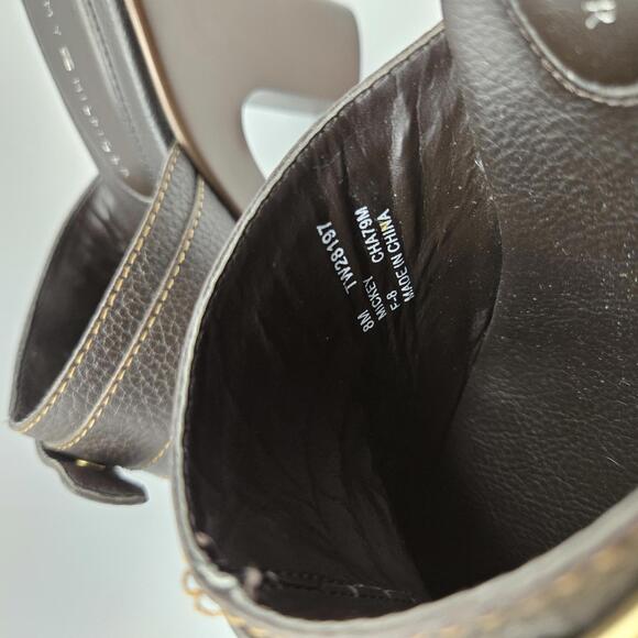 Tommy Hilfiger Mickey Mule Clogs Brown with Gold Buckle Accent Size 8M - Picture 7 of 9